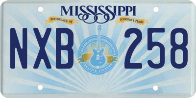MS license plate NXB258