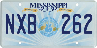 MS license plate NXB262