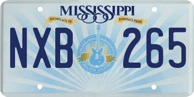 MS license plate NXB265