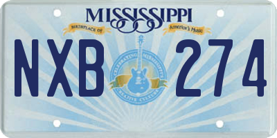 MS license plate NXB274