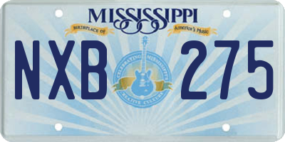 MS license plate NXB275
