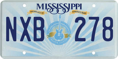 MS license plate NXB278