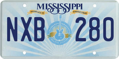 MS license plate NXB280