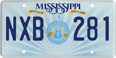 MS license plate NXB281