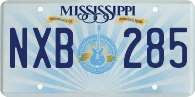 MS license plate NXB285