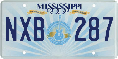 MS license plate NXB287