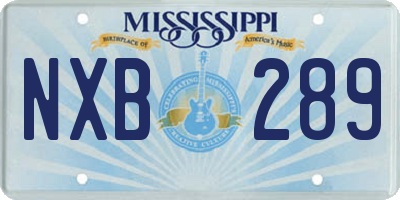 MS license plate NXB289