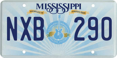 MS license plate NXB290