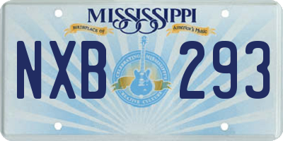MS license plate NXB293