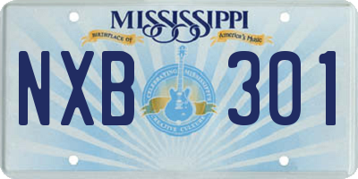 MS license plate NXB301