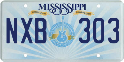 MS license plate NXB303