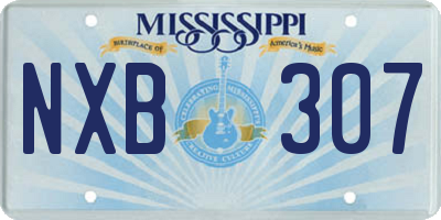 MS license plate NXB307