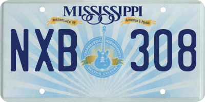 MS license plate NXB308