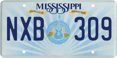 MS license plate NXB309