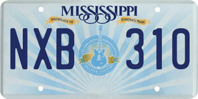 MS license plate NXB310