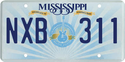 MS license plate NXB311