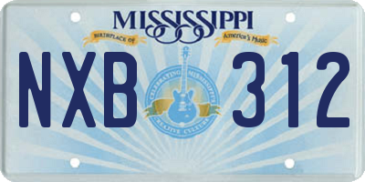 MS license plate NXB312
