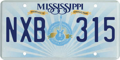 MS license plate NXB315