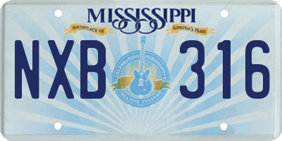 MS license plate NXB316
