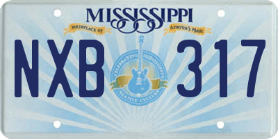 MS license plate NXB317