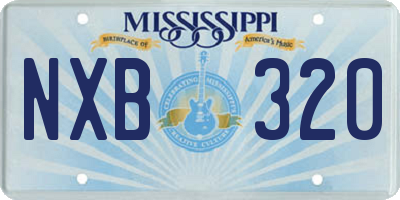MS license plate NXB320
