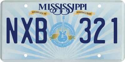 MS license plate NXB321