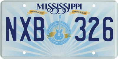 MS license plate NXB326