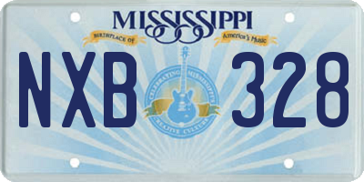 MS license plate NXB328