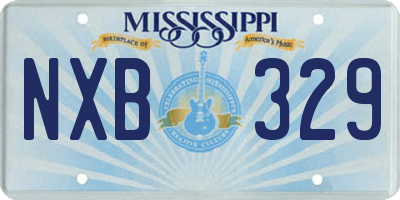 MS license plate NXB329