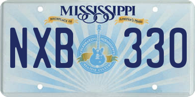 MS license plate NXB330