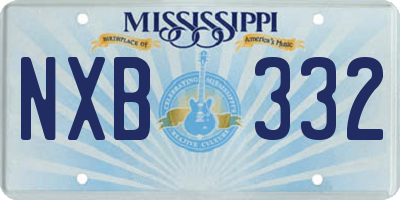MS license plate NXB332