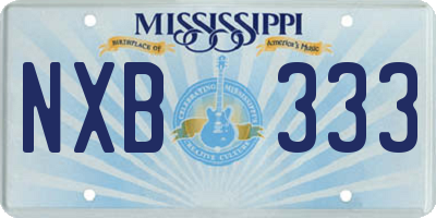 MS license plate NXB333