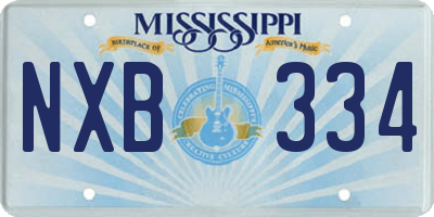 MS license plate NXB334