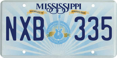 MS license plate NXB335