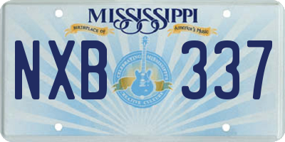 MS license plate NXB337
