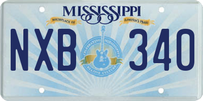 MS license plate NXB340