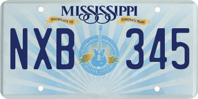 MS license plate NXB345