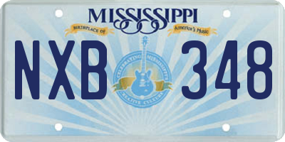 MS license plate NXB348