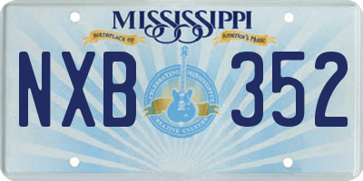 MS license plate NXB352