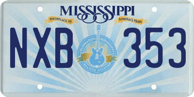 MS license plate NXB353