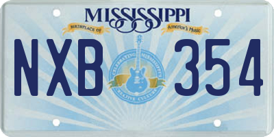 MS license plate NXB354