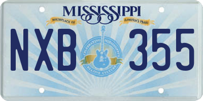 MS license plate NXB355