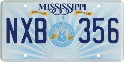 MS license plate NXB356