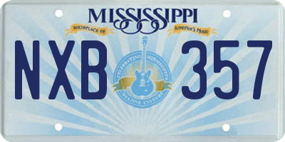 MS license plate NXB357