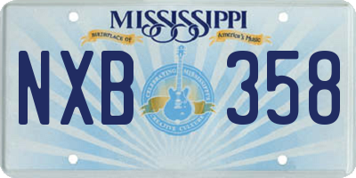 MS license plate NXB358