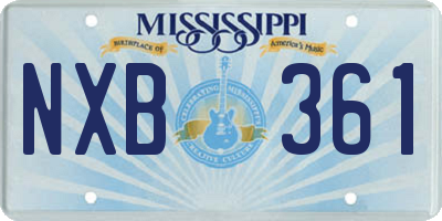 MS license plate NXB361