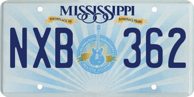 MS license plate NXB362