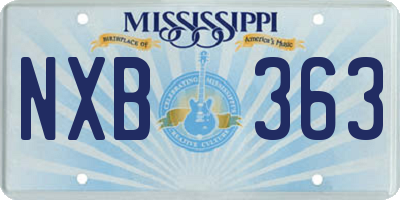 MS license plate NXB363