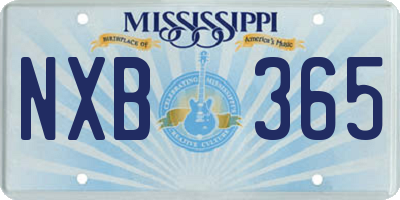 MS license plate NXB365
