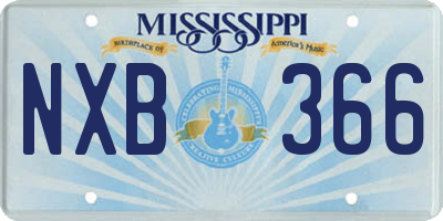 MS license plate NXB366